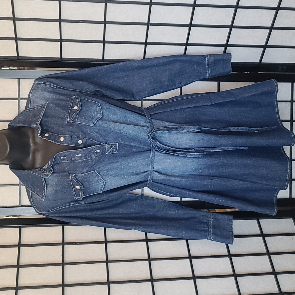 Bit & Bridles Blue Denim Shirt Dress sz S/M